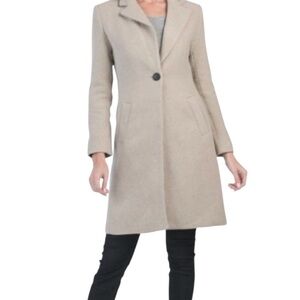 NWT House of Harlow 1960 Women’s Large Taupe Wool Blend Mid Length Winter Coat